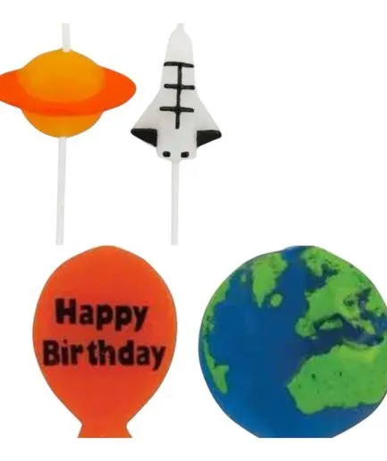 Velas Planetas Cohete Mundo Globos