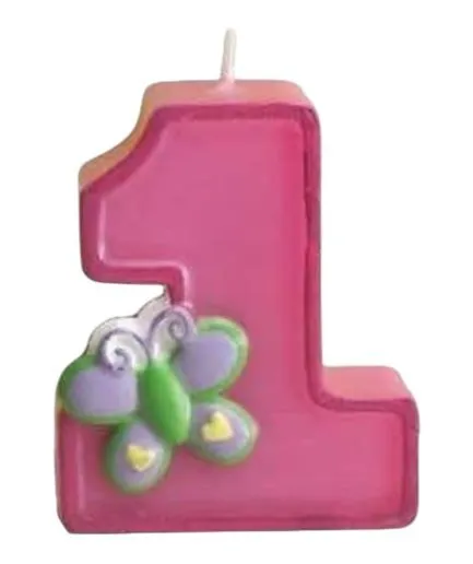 Vela Cumpleaños Rosada Número 1
