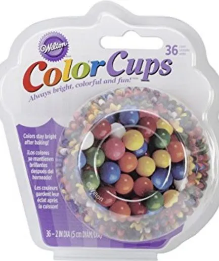 36 Cápsulas Color Cups Foil Wilton