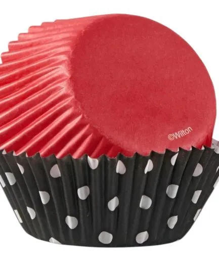 Cápsulas Rojo Negro Polka Wilton