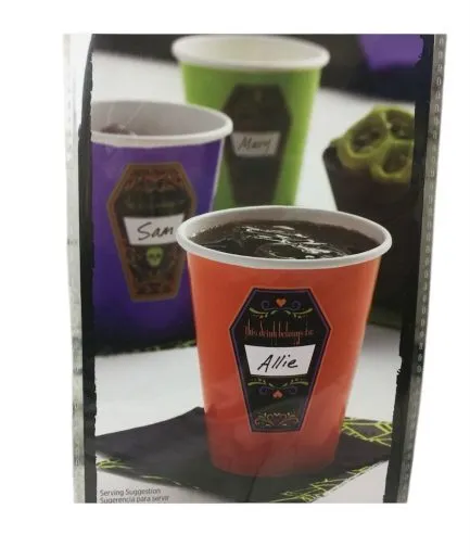 12 Etiquetas para vasos Halloween Wilton