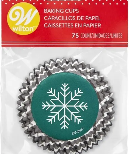 75 Cápsulas Snowflake Cupcakes Liners Wilton
